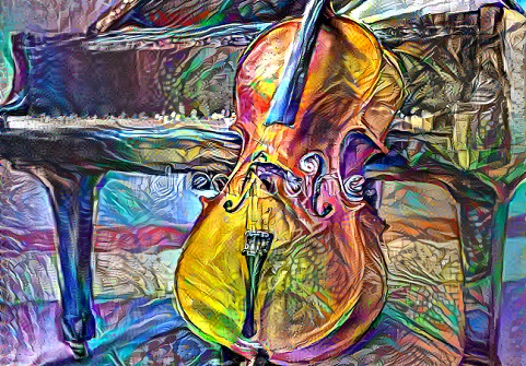Neural art titled Cello, by Adrian Zidaritz