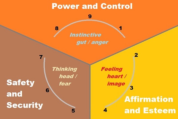 The three centers of the enneagram system